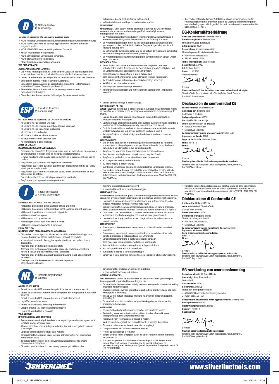 Nl i | Silverline Anchor Loop User Manual | Page 2 / 2