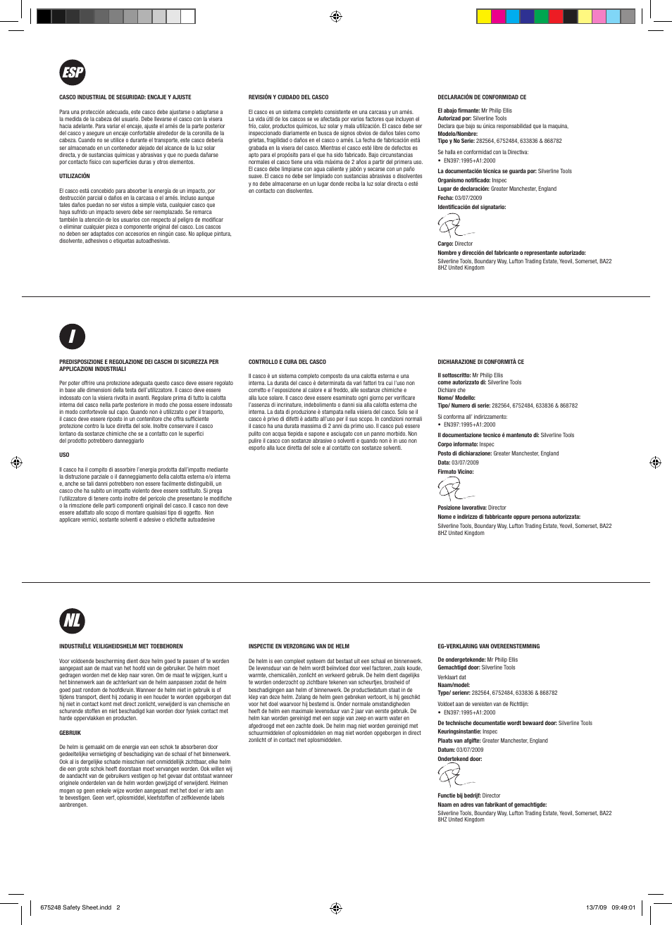 Nl i | Silverline Premium Hard Hat User Manual | Page 2 / 2