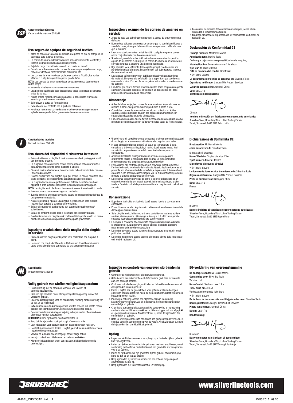 Silverline Cargo Lash 1 Tonne User Manual | Page 2 / 2