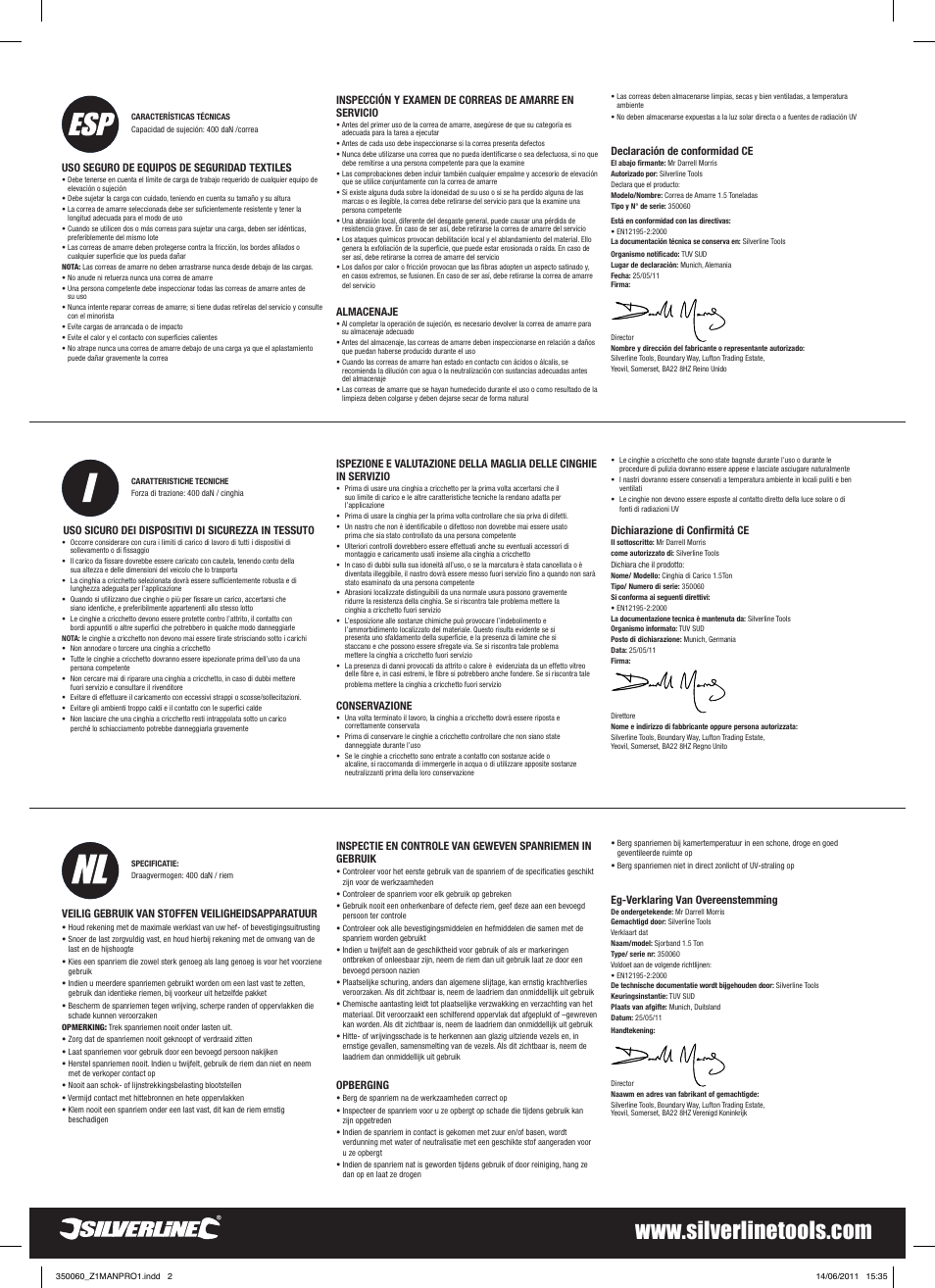 Silverline Cargo Lash 1.5 Tonne User Manual | Page 2 / 2
