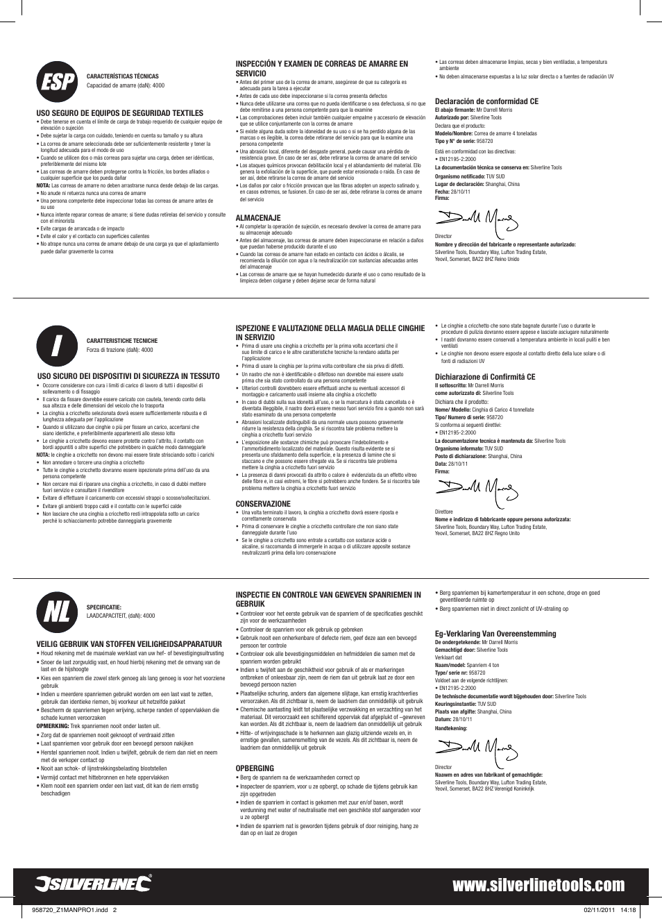 Silverline Cargo Lash 4 Tonne User Manual | Page 2 / 2