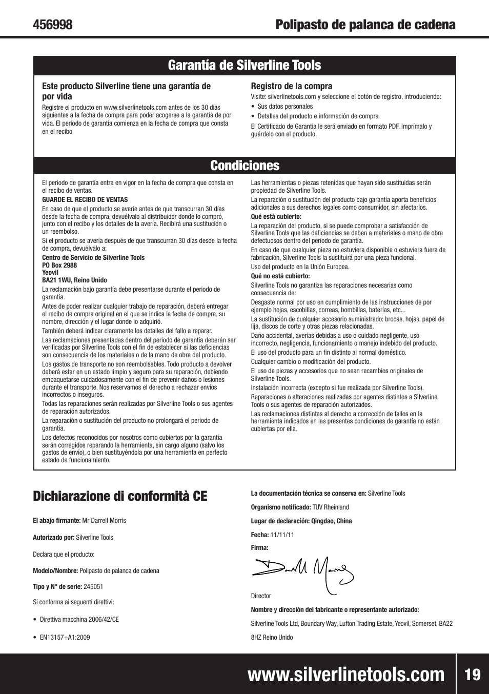 Silverline Lever Hoist User Manual | Page 20 / 28