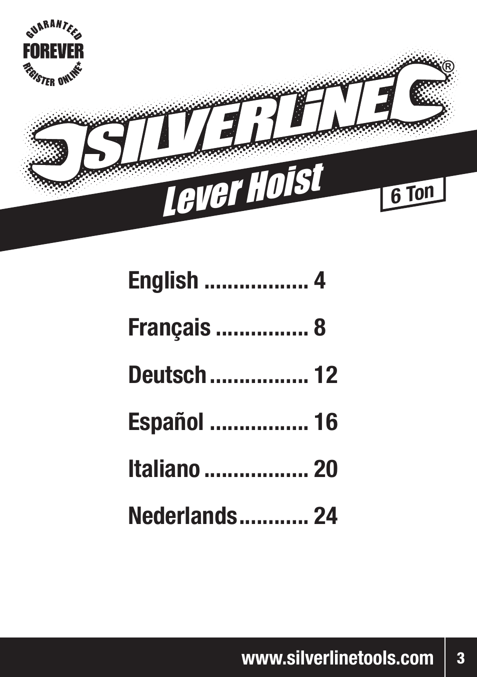 Lever hoist | Silverline Lever Hoist User Manual | Page 4 / 28