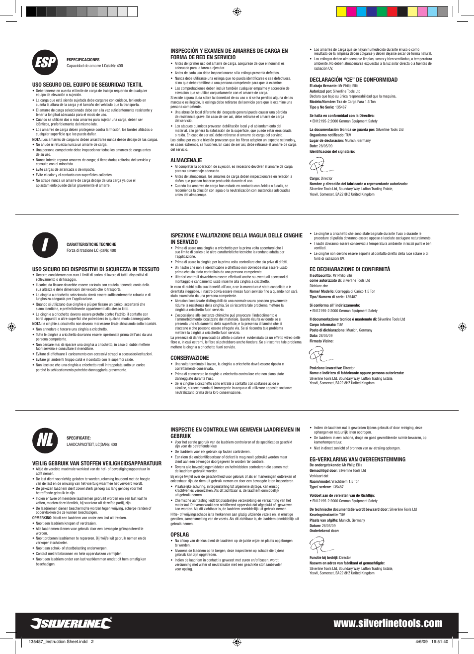 Nl i | Silverline Rubber-Handled Cargo Lash 1.5 Tonne User Manual | Page 2 / 2