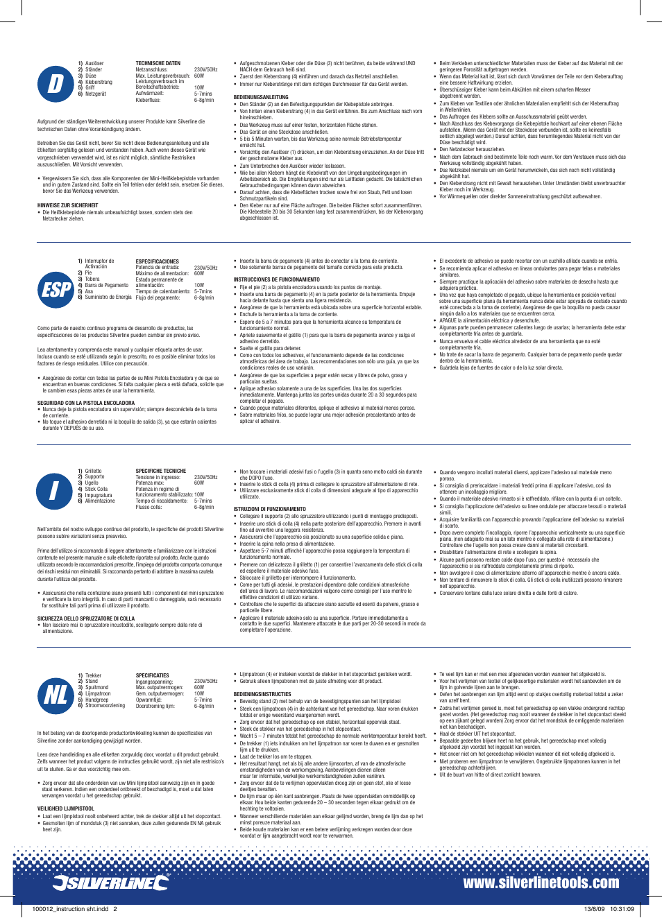 Nl i, Nl i f | Silverline Mini Glue Gun User Manual | Page 2 / 2