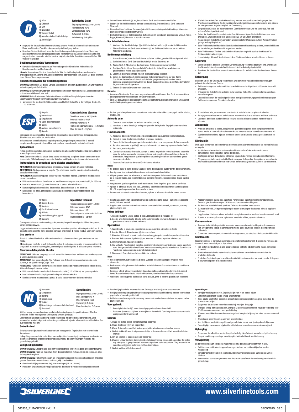 Nl i f, Nl i | Silverline Hobby Glue Gun User Manual | Page 2 / 2