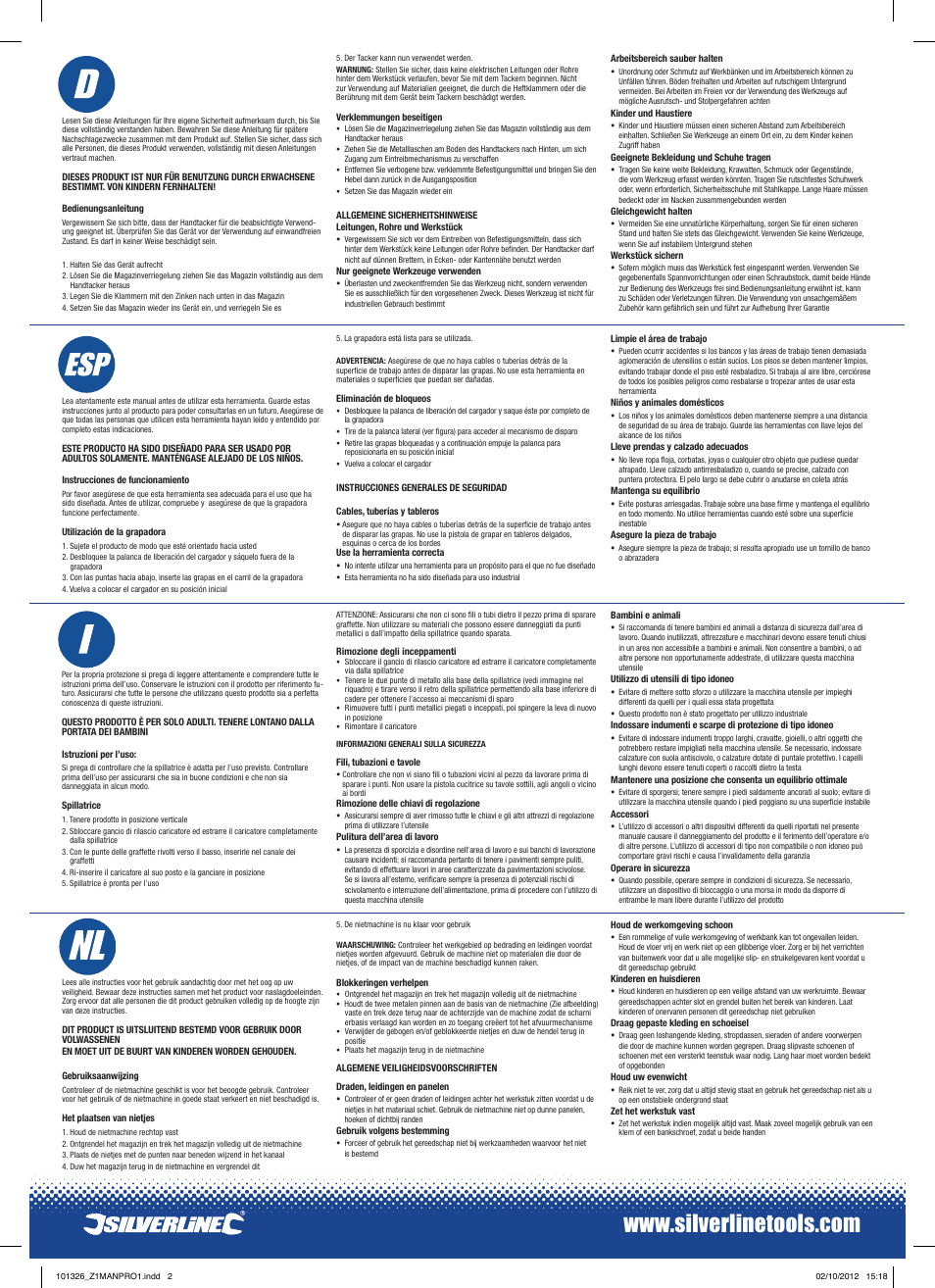 Silverline Steel Staple Gun User Manual | Page 2 / 2