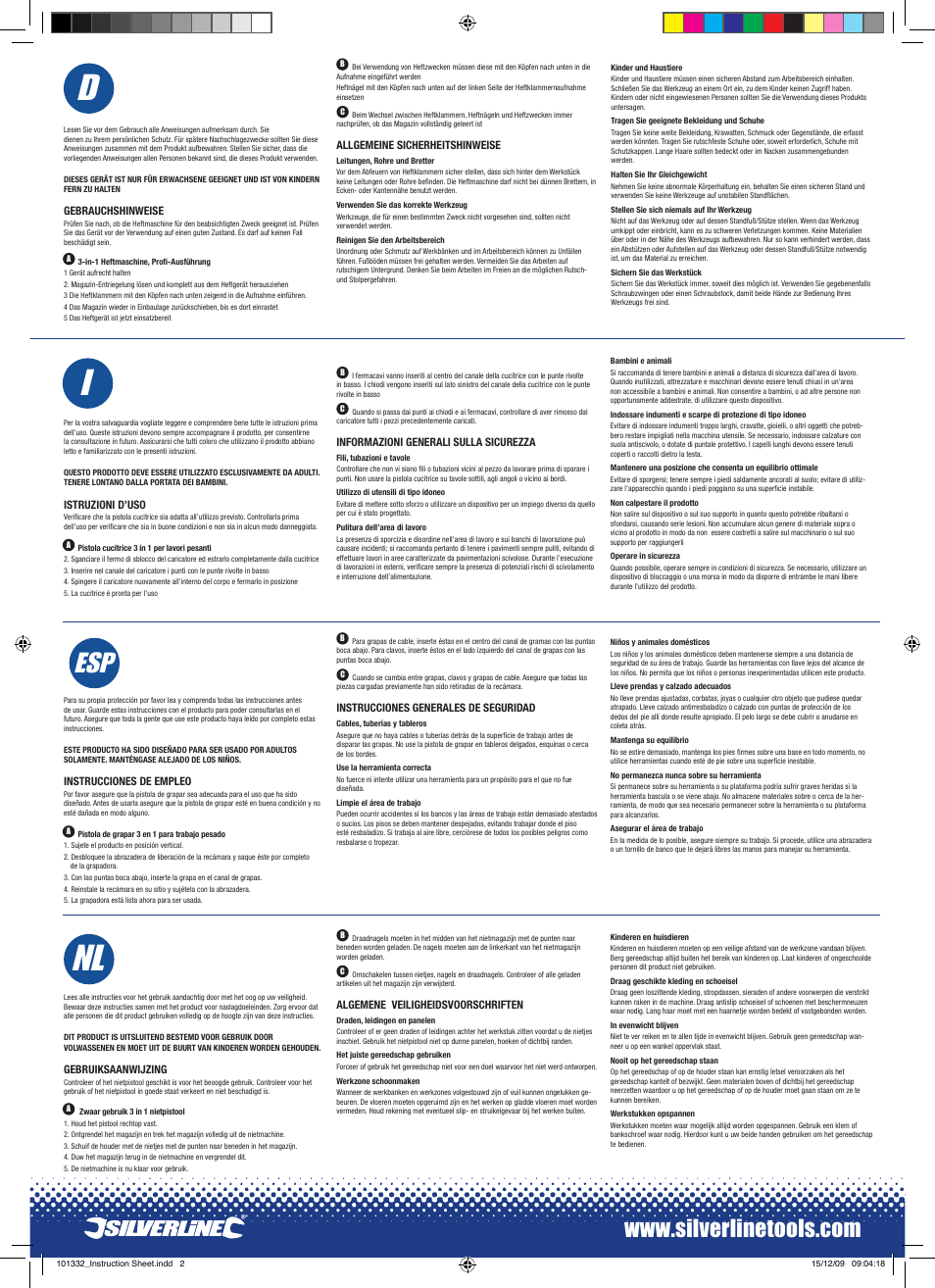 Nl i | Silverline 3-in-1 Staple Gun User Manual | Page 2 / 2
