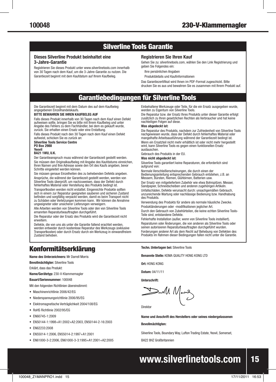 Silverline Heavy Duty Power Nailer Stapler 230V User Manual | Page 16 / 28