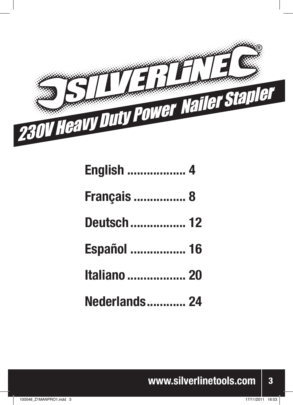 230v heav y duty power n ailer stapler | Silverline Heavy Duty Power Nailer Stapler 230V User Manual | Page 4 / 28