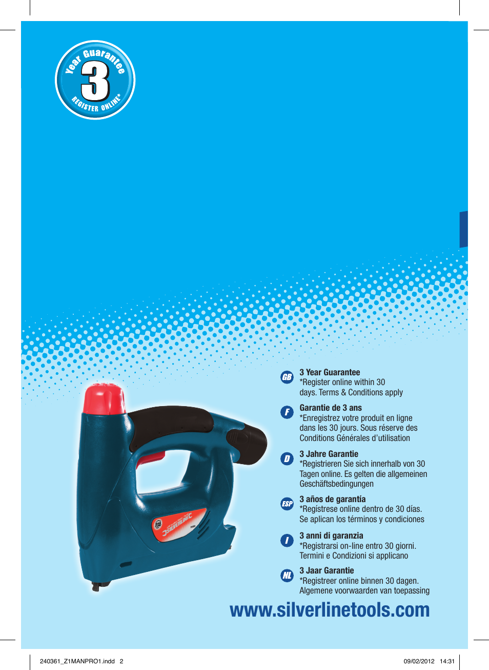 Silverline 4.8V Cordless Stapler/Tacker User Manual | 28 pages