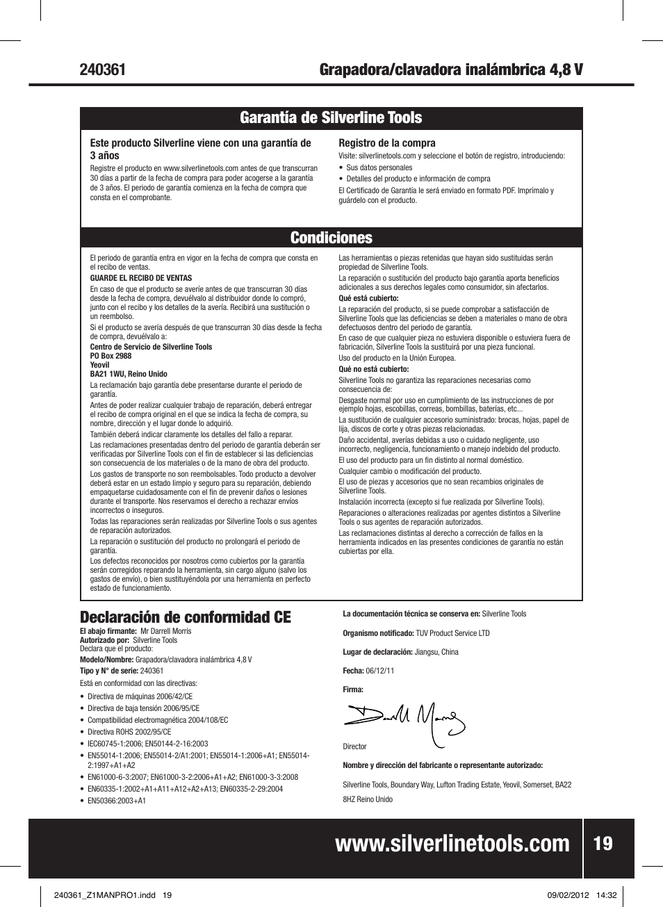 Silverline 4.8V Cordless Stapler/Tacker User Manual | Page 20 / 28