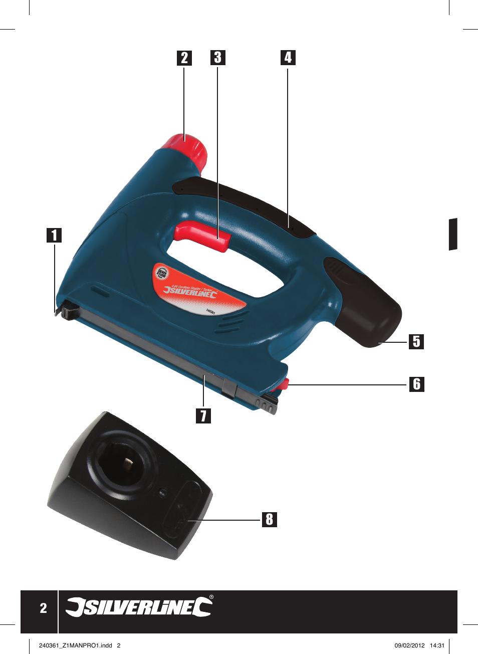 8v cordless stapler/ tacker | Silverline 4.8V Cordless Stapler/Tacker User Manual | Page 3 / 28