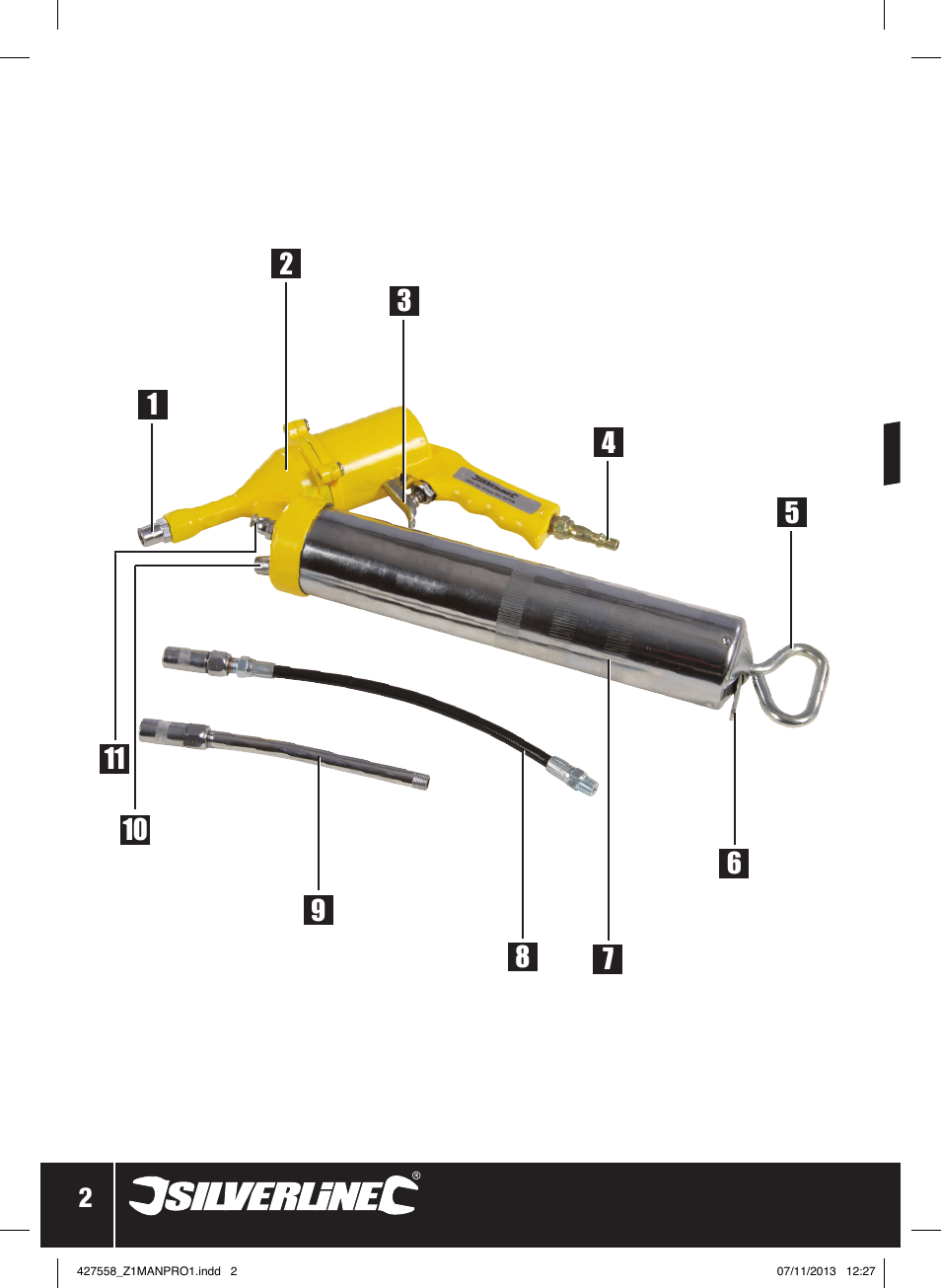Silverline Air Grease Gun 400cc User Manual | Page 3 / 40