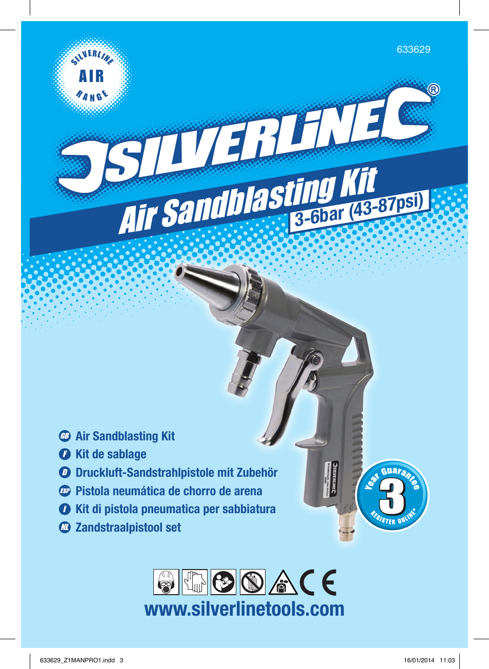 Air sandblasting kit, A i r | Silverline Air Sandblasting Kit User Manual | Page 2 / 44