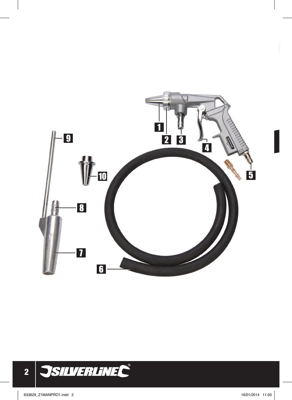 A i r | Silverline Air Sandblasting Kit User Manual | Page 3 / 44