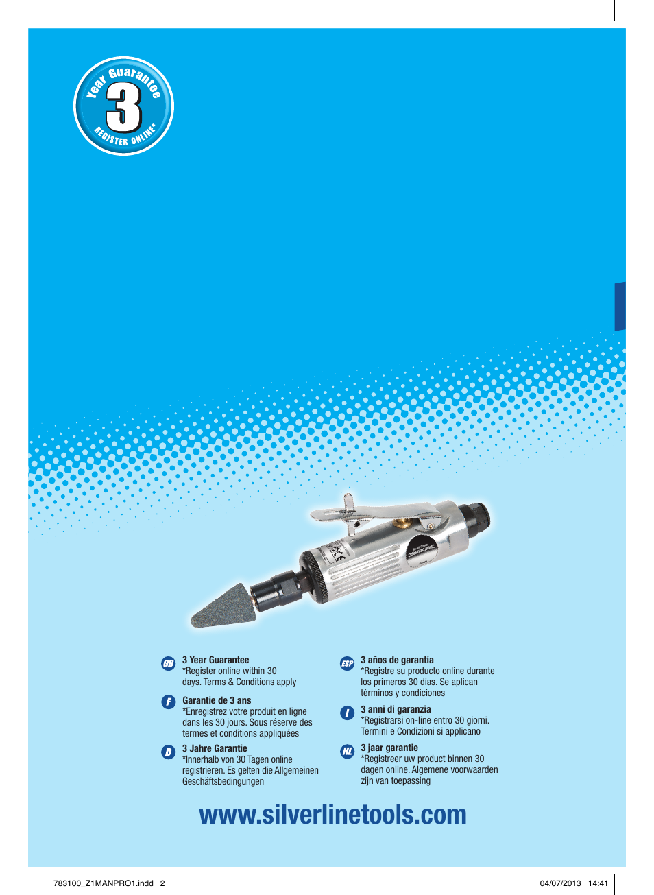 Silverline Air Die Grinder Kit 15pce User Manual | 40 pages