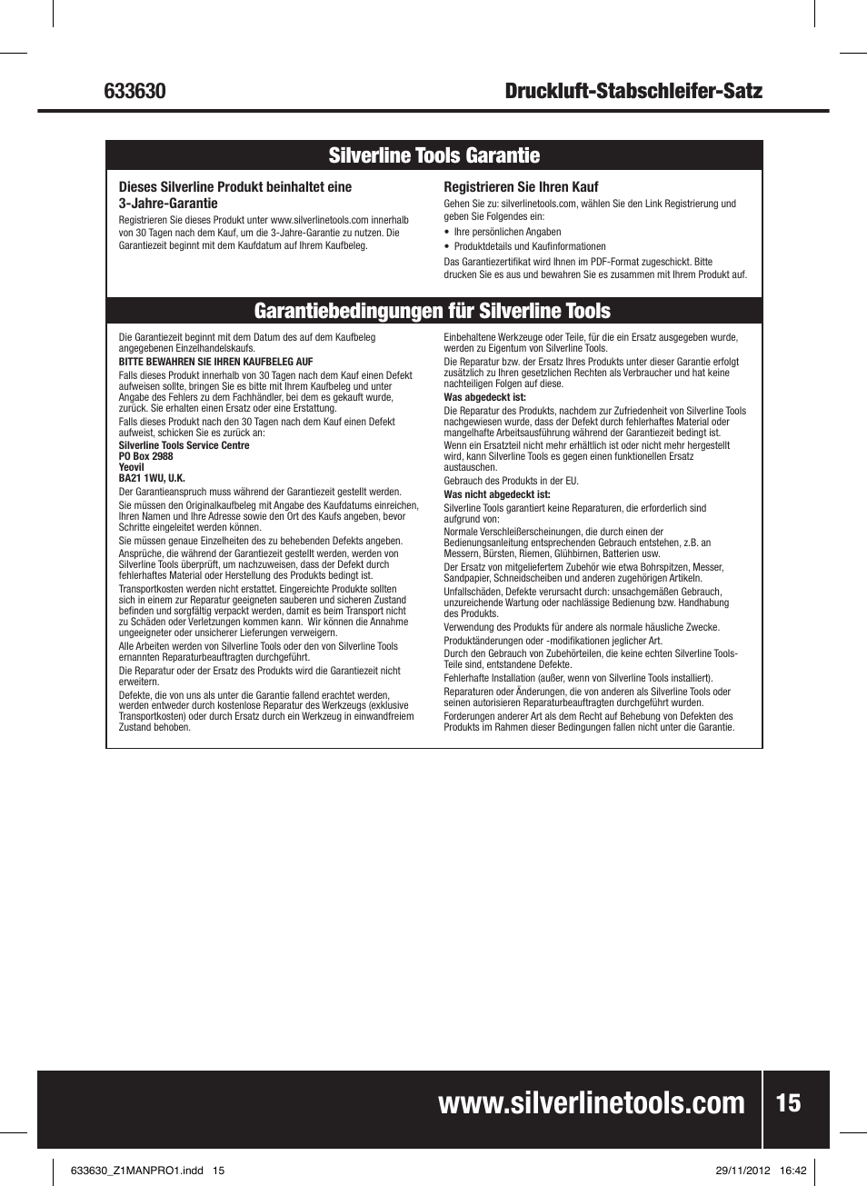 Silverline Air Micro Grinder Kit User Manual | Page 16 / 28