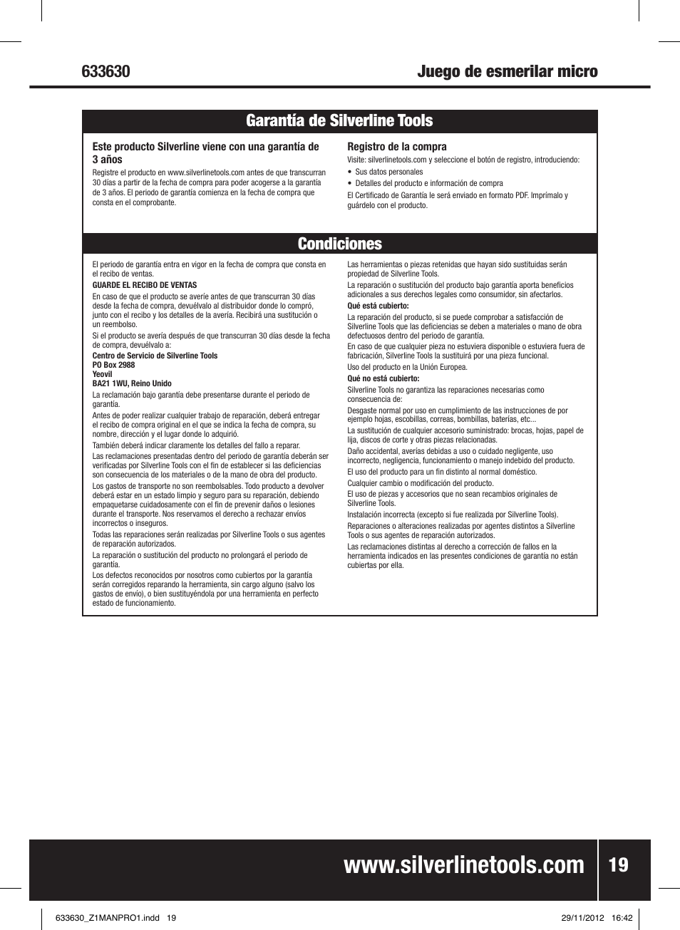 Silverline Air Micro Grinder Kit User Manual | Page 20 / 28