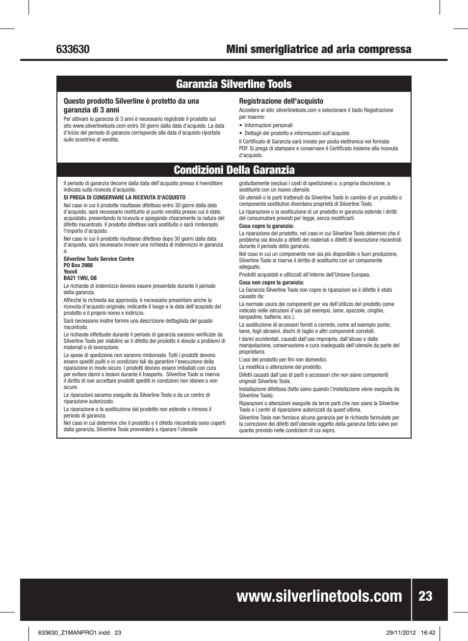 Silverline Air Micro Grinder Kit User Manual | Page 24 / 28