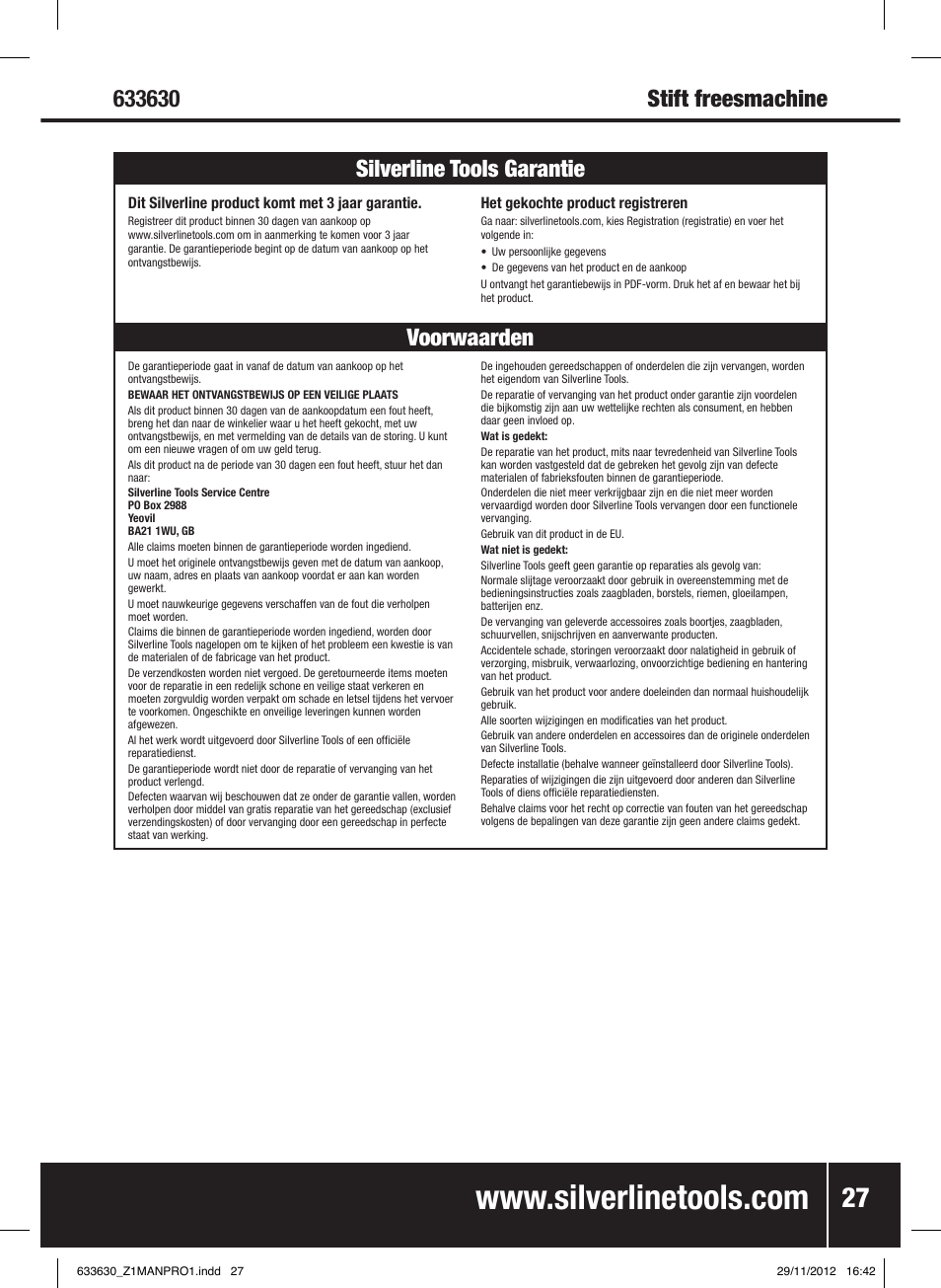 Silverline Air Micro Grinder Kit User Manual | Page 28 / 28