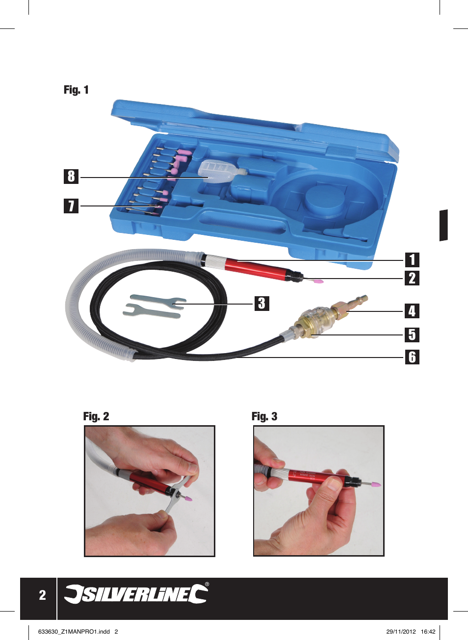 Silverline Air Micro Grinder Kit User Manual | Page 3 / 28