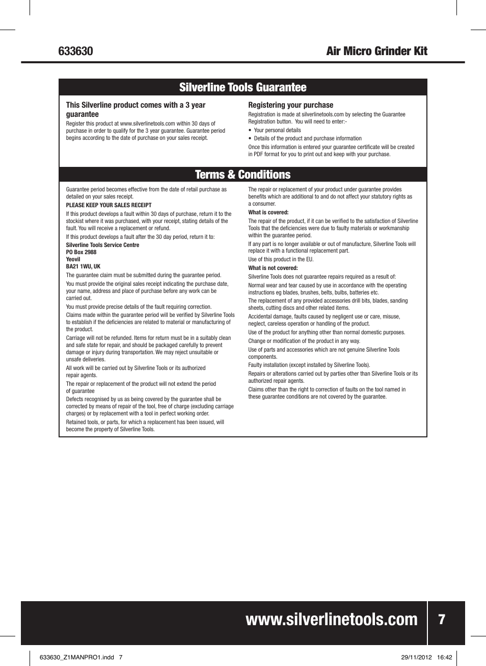 Silverline Air Micro Grinder Kit User Manual | Page 8 / 28