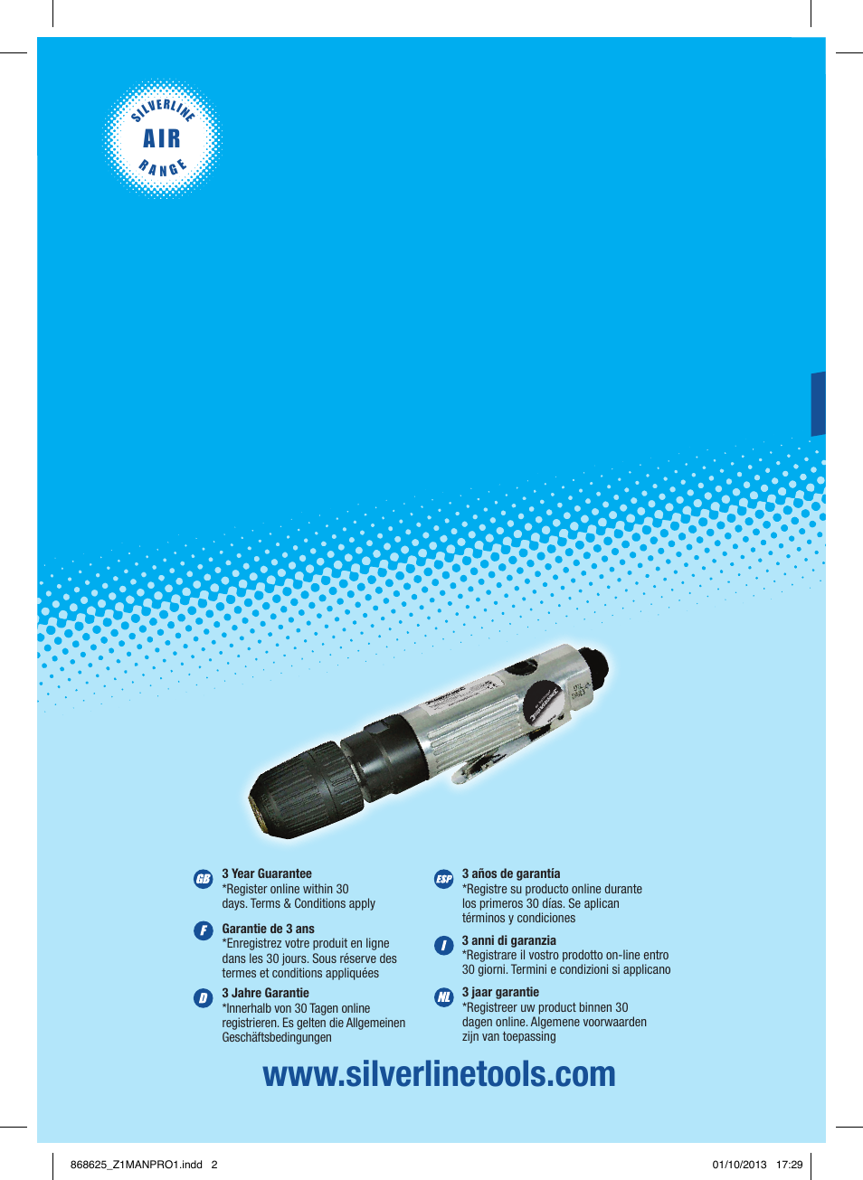 Silverline Air Drill Straight User Manual | 40 pages
