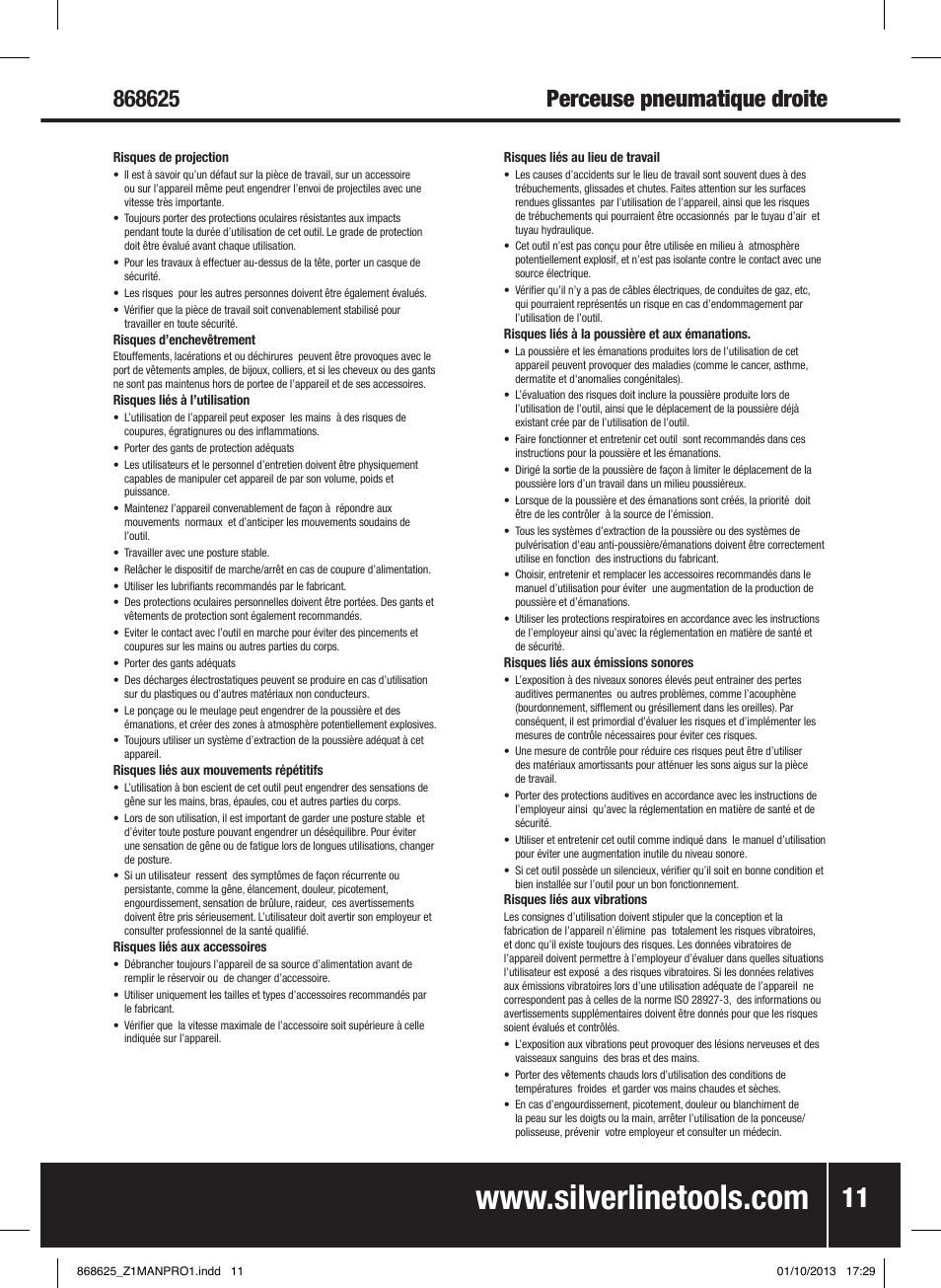 Silverline Air Drill Straight User Manual | Page 12 / 40