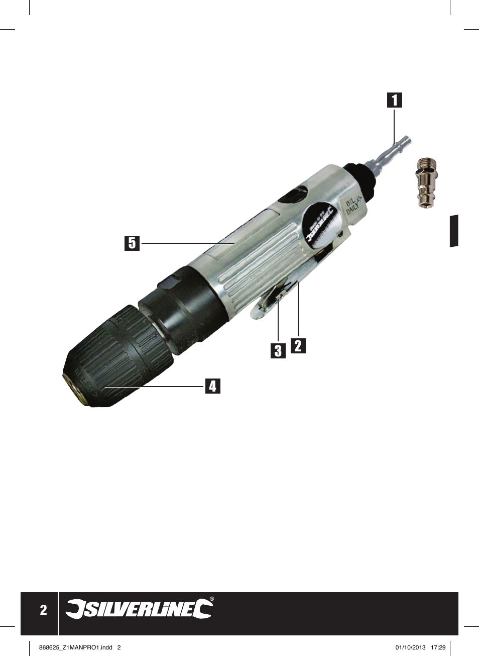 Silverline Air Drill Straight User Manual | Page 3 / 40