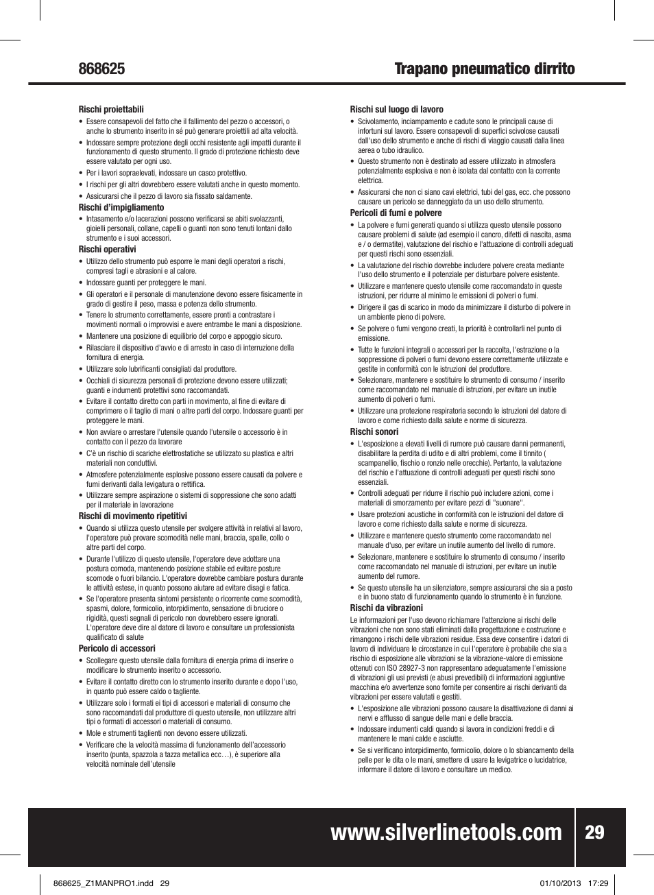 Silverline Air Drill Straight User Manual | Page 30 / 40