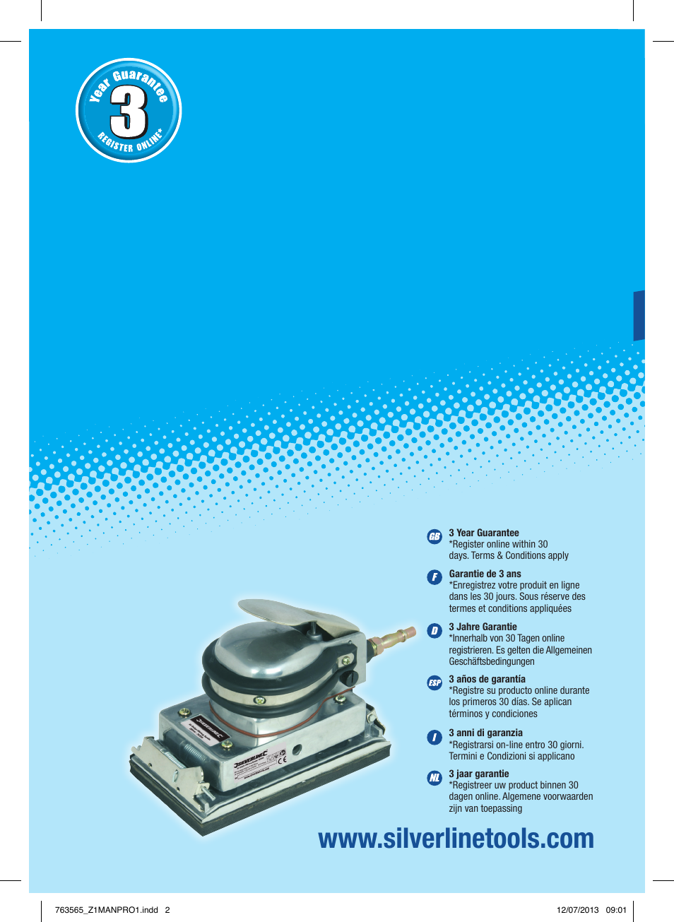 Silverline Air Orbital Jitterbug Sander User Manual | 40 pages