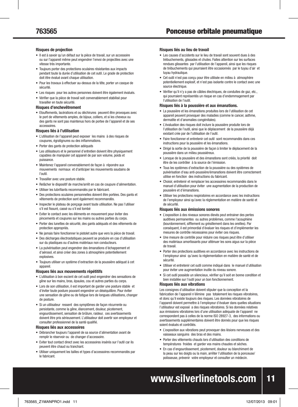Silverline Air Orbital Jitterbug Sander User Manual | Page 12 / 40