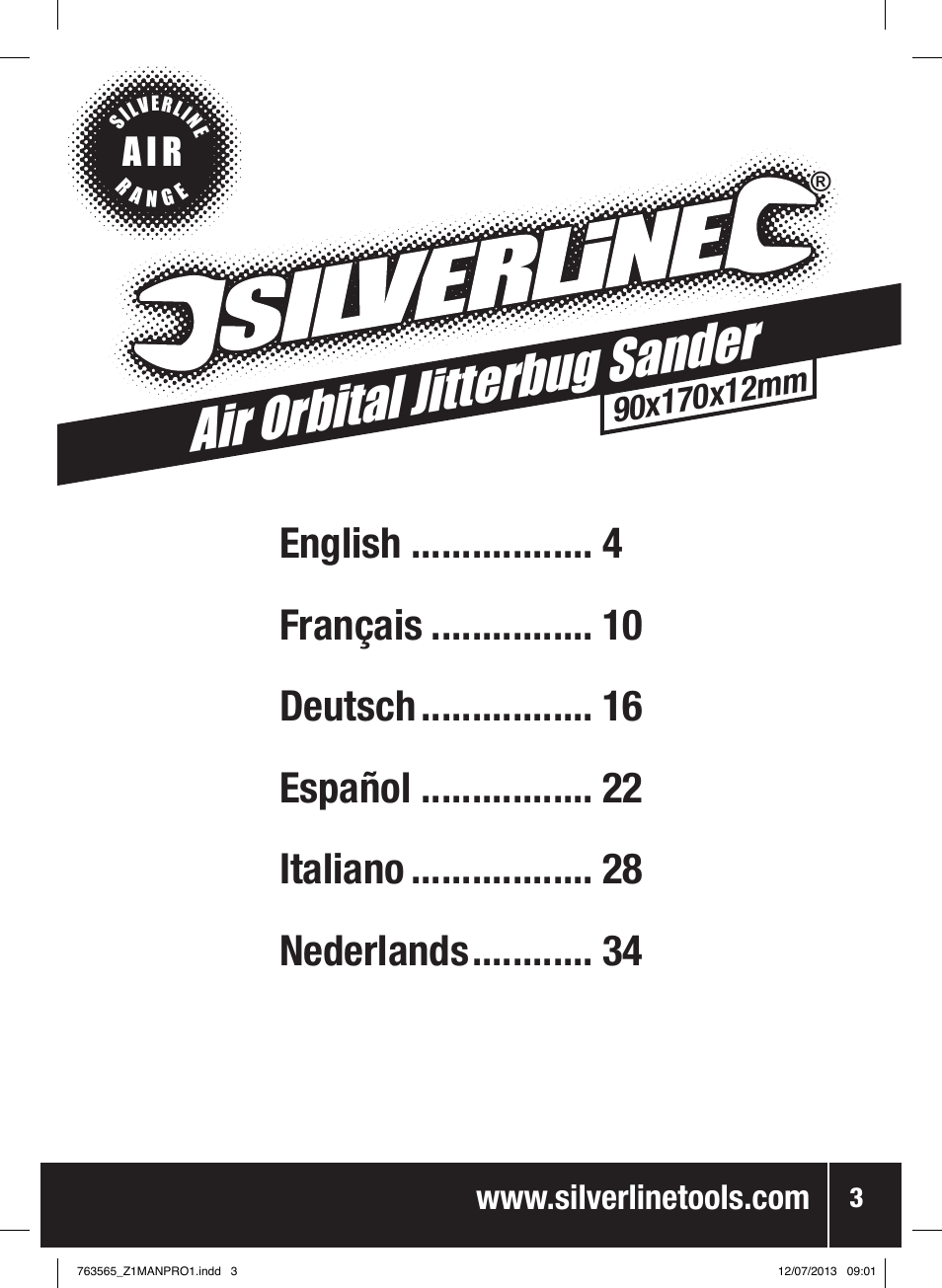 Air orbital jitterb ug sander, A i r | Silverline Air Orbital Jitterbug Sander User Manual | Page 4 / 40
