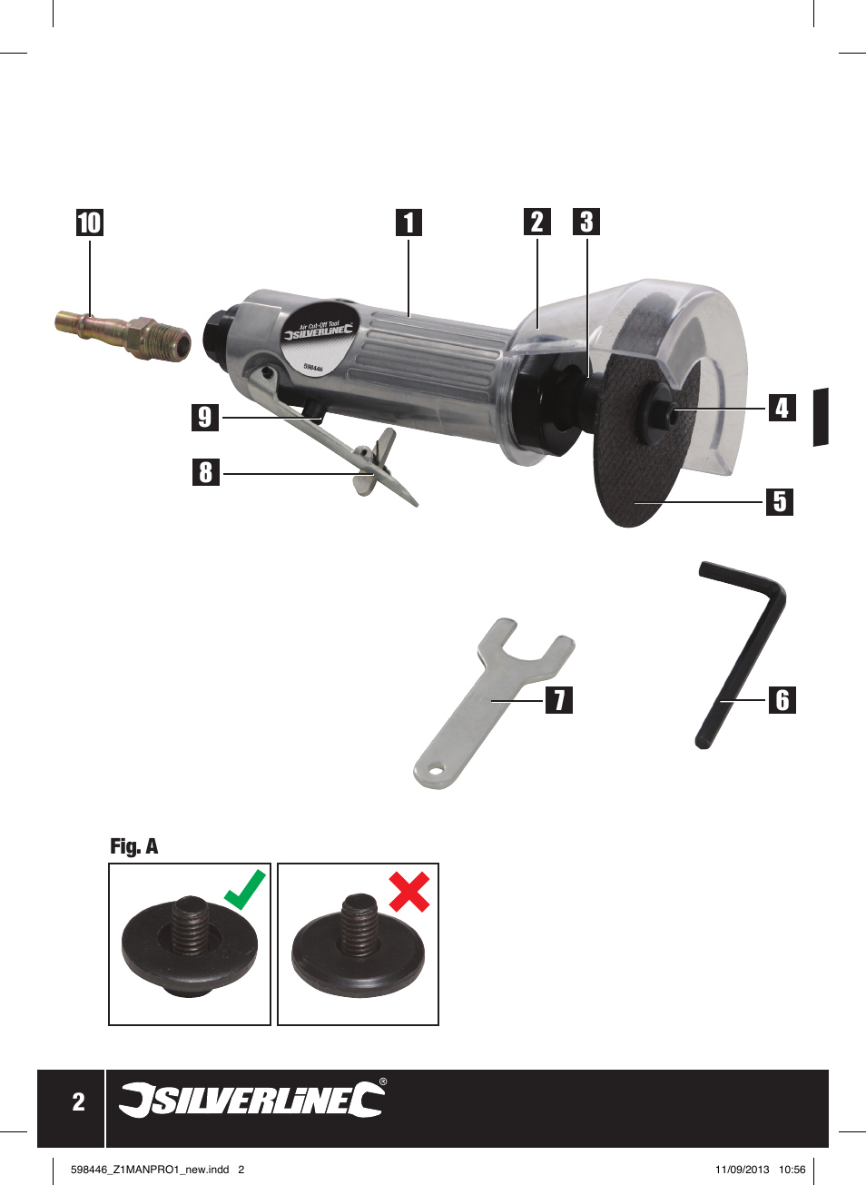 Silverline Air Cut-Off Tool User Manual | Page 3 / 40