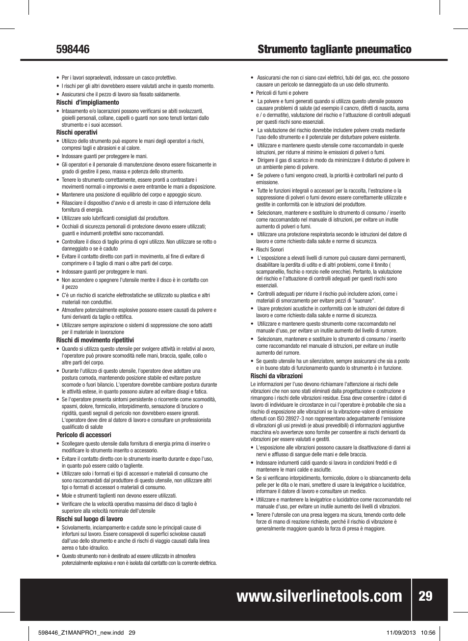 Silverline Air Cut-Off Tool User Manual | Page 30 / 40