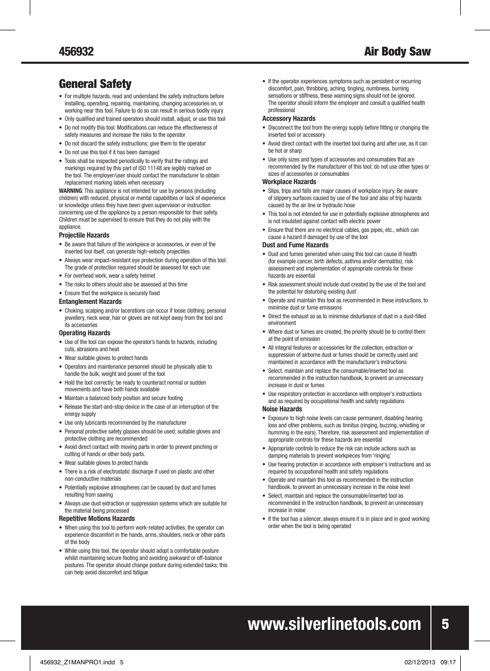 Silverline Air Body Saw User Manual | Page 6 / 40