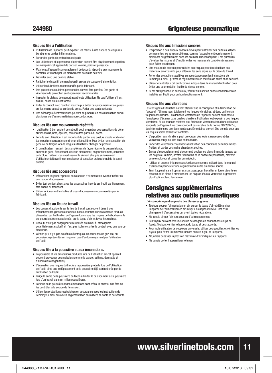 Silverline Air Nibbler User Manual | Page 12 / 40