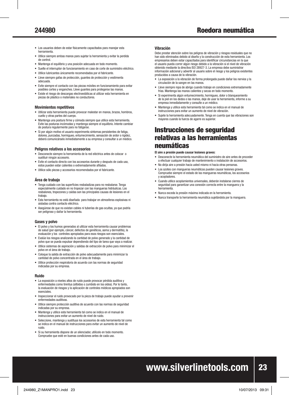 Silverline Air Nibbler User Manual | Page 24 / 40