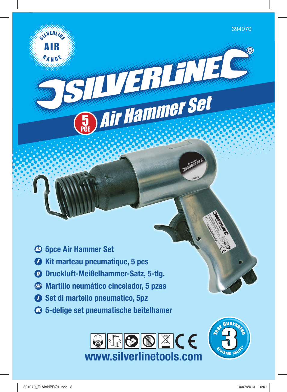 Air hammer set, A i r | Silverline Air Hammer Set 5pce User Manual | Page 2 / 40