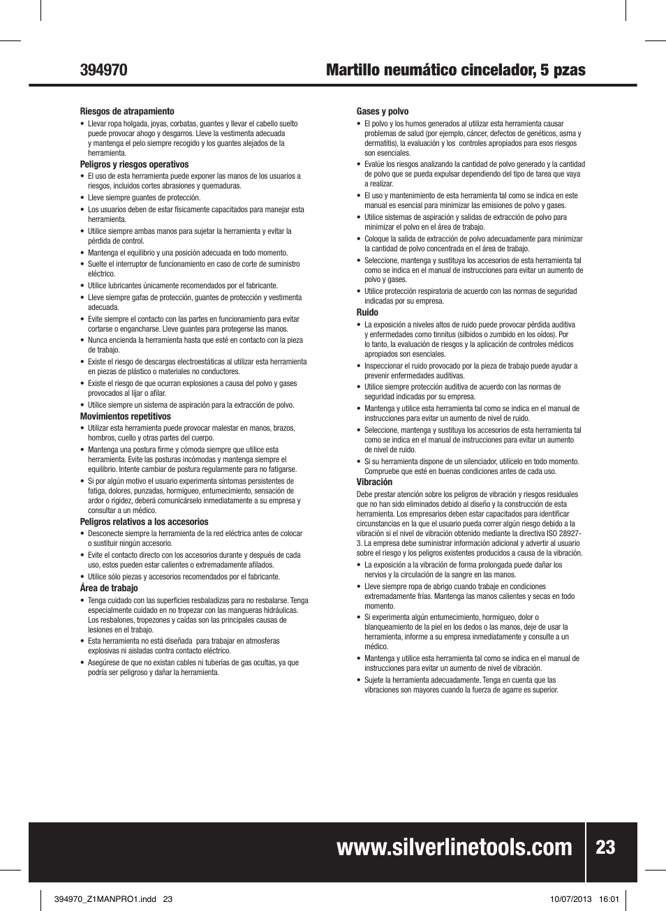 Silverline Air Hammer Set 5pce User Manual | Page 24 / 40