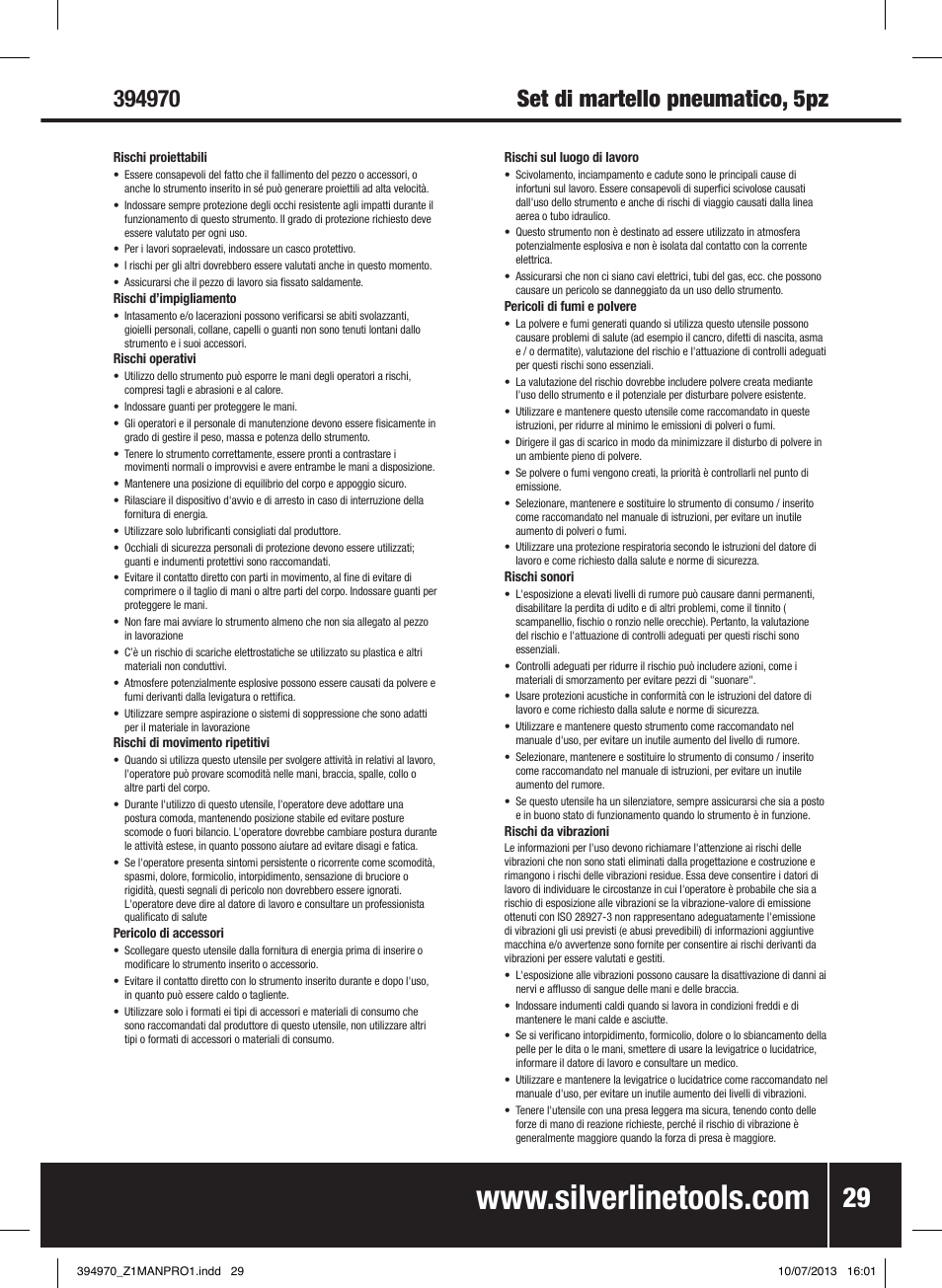Silverline Air Hammer Set 5pce User Manual | Page 30 / 40