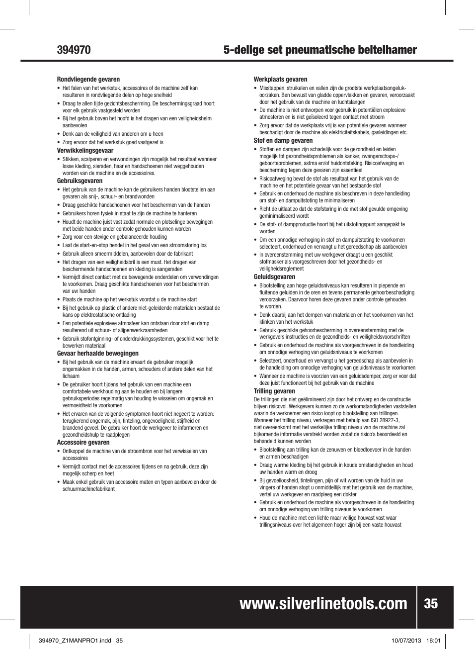 Silverline Air Hammer Set 5pce User Manual | Page 36 / 40