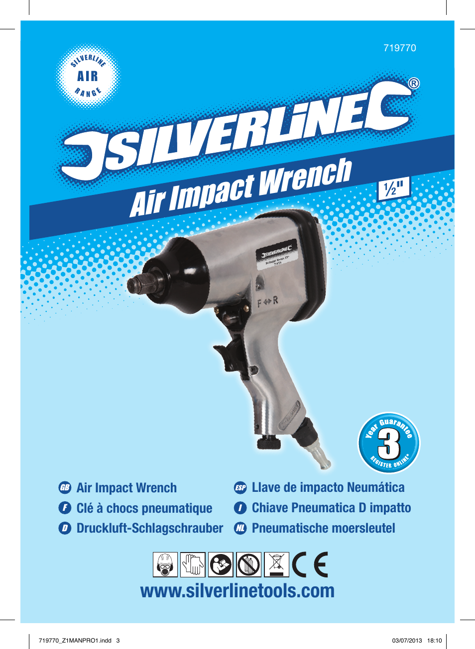 Air impact wrench, A i r | Silverline Air Impact Wrench User Manual | Page 2 / 40