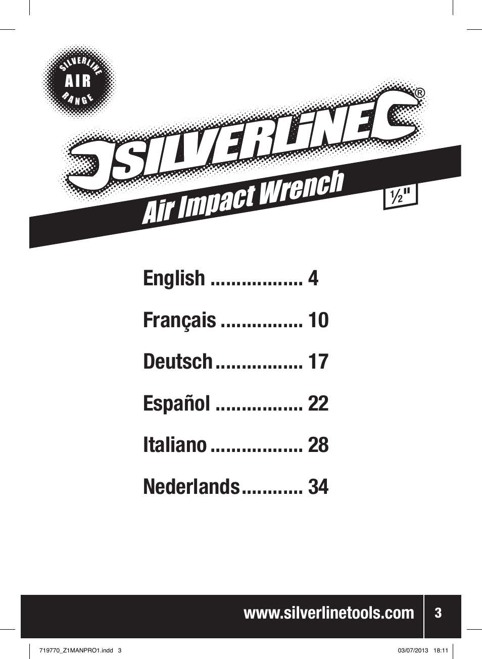 Air impact wrench | Silverline Air Impact Wrench User Manual | Page 4 / 40