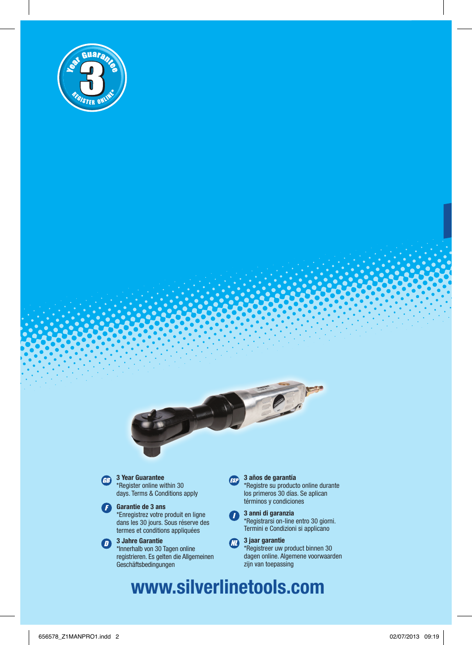 Silverline Air Ratchet Wrench User Manual | 40 pages