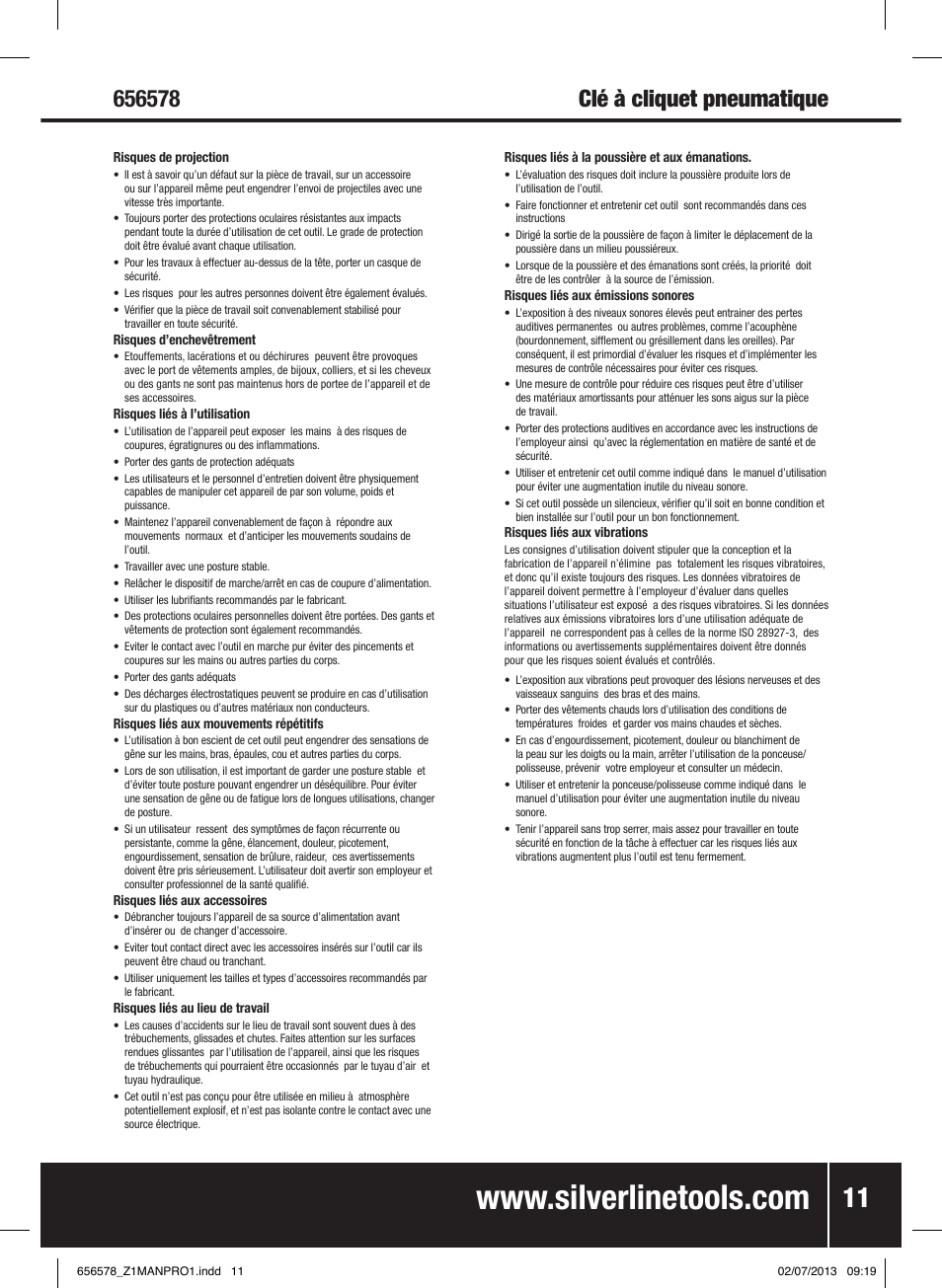 Silverline Air Ratchet Wrench User Manual | Page 12 / 40