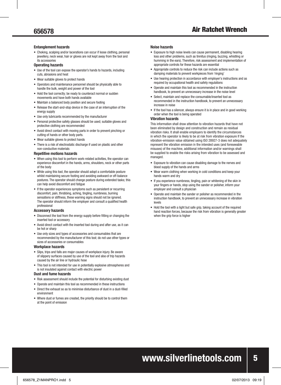 Silverline Air Ratchet Wrench User Manual | Page 6 / 40