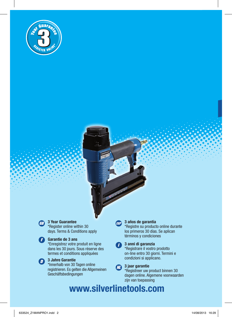 Silverline Air Nailer Stapler 50mm User Manual | 44 pages