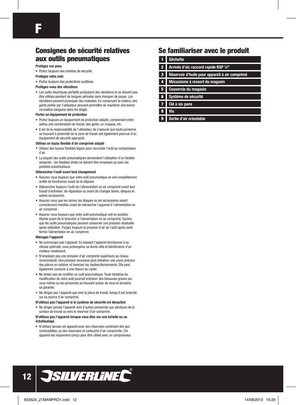 Silverline Air Nailer Stapler 50mm User Manual | Page 13 / 44